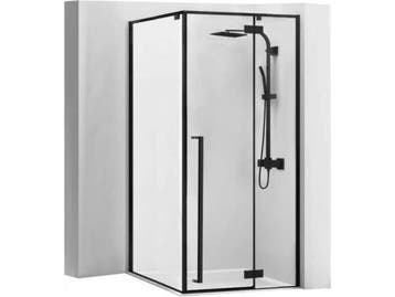 Veiling - Douchecabine 90x90 cm Zwart Nano Coating 8 mm, Nieuw