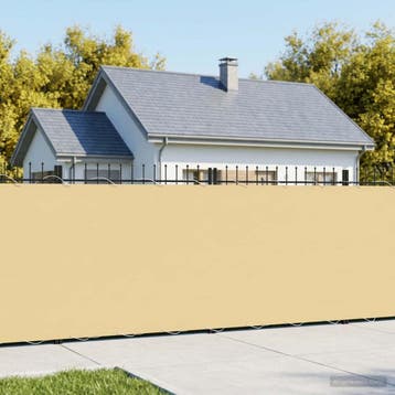 vidaXL Balkonscherm 1,5 x 15 m Stof met PU-coating Beige, Verzenden