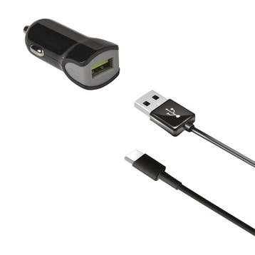 Celly Autolader Telefoon 2.4A USB-C, Télécoms, Chargeurs de voiture, Verzenden