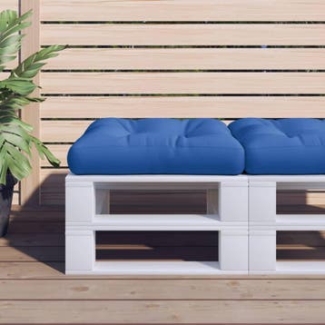 vidaXL Palletkussen 58x58x10 cm stof blauw, Verzenden