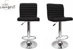 2dekans | Set van 2 barstoelen - zwart - barkruk - barstoel, Ophalen of Verzenden, Nieuw