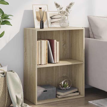 vidaXL Boekenkast 2 schappen 60x30x76,5 cm bewerkt hout, Verzenden, Nieuw