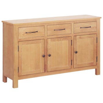vidaXL Dressoir Bruin 112 x 33,5 x 70 cm Massief eikenhout, Verzenden