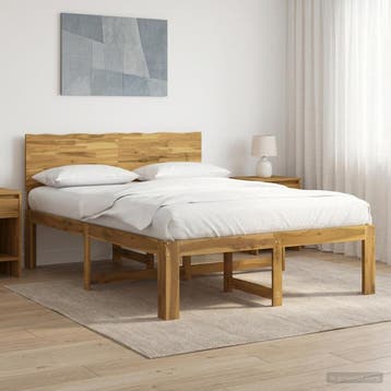 vidaXL Tweepersoonsbed met hoofdbord ROSTOCK Wit 140 x 200, Huis en Inrichting, Slaapkamer | Bedden, Verzenden, Nieuw
