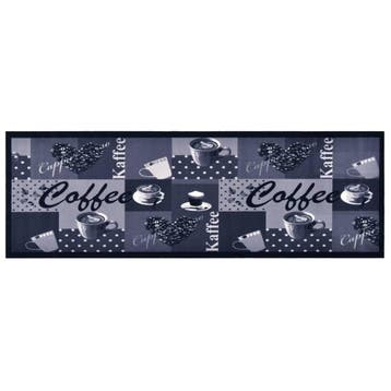 vidaXL Keukenmat wasbaar Coffee 45x150 cm blauw, Verzenden