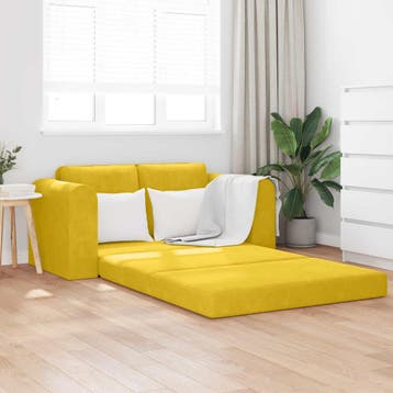 vidaXL Slaapbank / zetel Geel 148 x 71 x 83 cm Fluweel, Huis en Inrichting, Verzenden, Nieuw