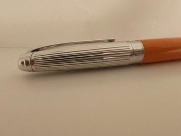 Caran dAche - Füllfederhalter – Orange & Silber (18k, Nieuw