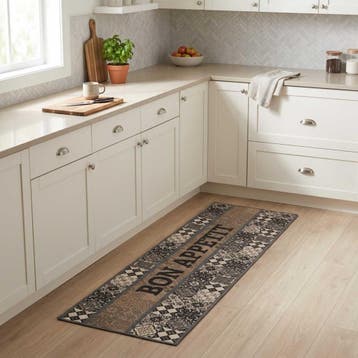 vidaXL Keuken Tapijt Grijs smakelijk 180 x 60 cm 100%, Jardin & Terrasse, Paillassons, Verzenden