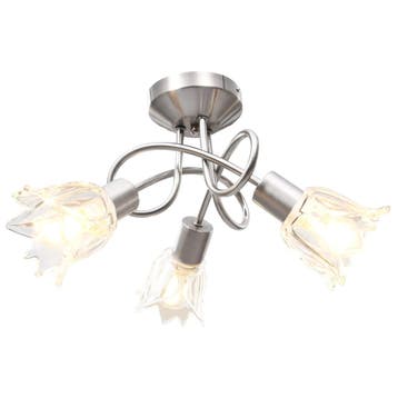 vidaXL Plafondlamp met glazen tulpvormige kappen 3xE14, Verzenden, Nieuw