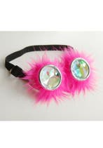 Goggles Steampunk Bril Roze Bont Montuur Caleidoscoop Glazen, Ophalen of Verzenden, Nieuw