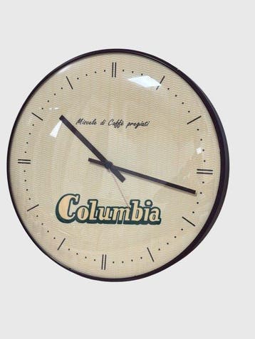 Klok - Columbia Caffè – Large 36 cm Italian Advertising Wall, Antiek en Kunst