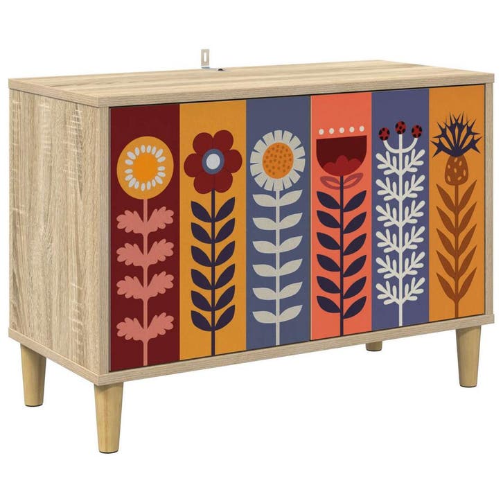 vidaXL Tv-meubel ESSEN 69 x 33 x 50 cm Sonoma Bewerkt hout, Huis en Inrichting, Kasten |Televisiemeubels, Nieuw, Verzenden