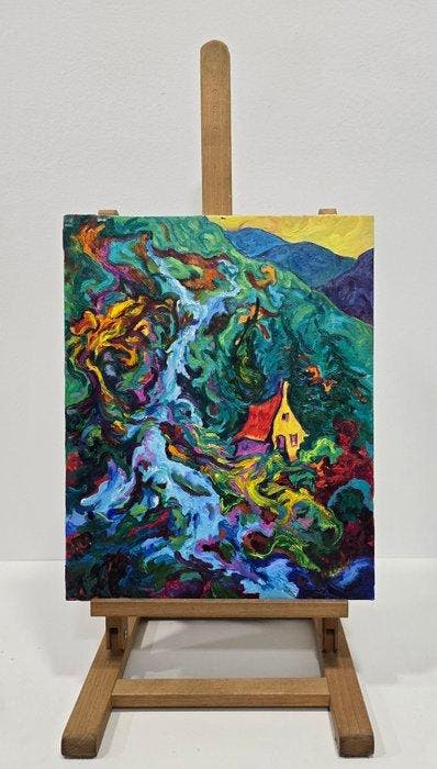 Vitaly Leshukov Soldatov (1968) - El río en movimiento, Antiek en Kunst, Kunst | Schilderijen | Klassiek