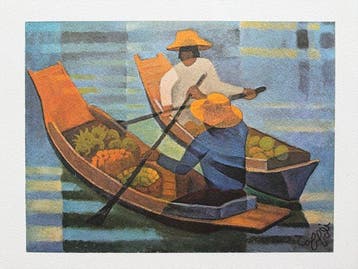Louis Toffoli (1907-1999) - Marché flottant à Bangkok