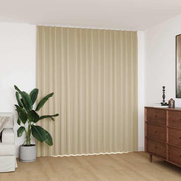 vidaXL Gordijn verduisterend met haken 290x245 cm beige, Verzenden, Nieuw