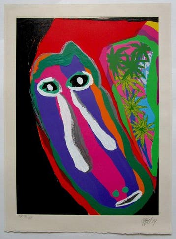 Karel Appel (1921-2006) - Lying in Red, Antiek en Kunst