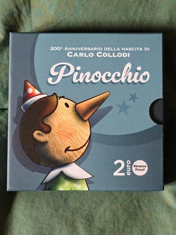 Italie. 2 Euro 2026 Pinocchio Reverse Proof (Sans prix de