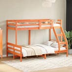 vidaXL Stapelbed massief grenenhout wasbruin 80x200/120x200, Verzenden, Nieuw