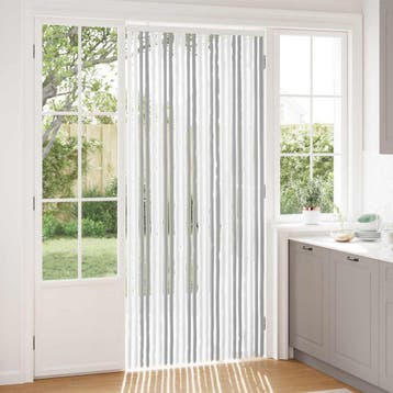 vidaXL Insecten Gordijn Chenille Lichtgrijs en wit 100 x 230, Verzenden, Nieuw