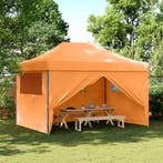 vidaXL Partytent inklapbaar pop-up met 4 zijwanden oranje, Verzenden
