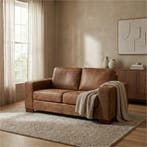 Leren bank Enjoy - 2 zits, Ophalen of Verzenden