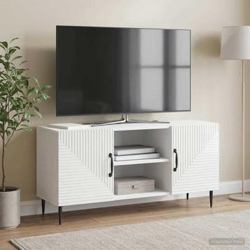 vidaXL TV Kast Hoogglans Wit 102 x 34,5 x 50 cm Bewerkt hout, Verzenden