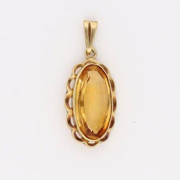 Hanger - 14 karaat Geel goud Topaas