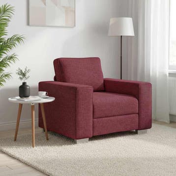 vidaXL Sofa Stoel Wijnrood 100 cm Stof, Verzenden, Nieuw
