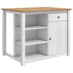 vidaXL Keuken Trolley PANAMA 2 pcs Wit en Honingwas 112 x 77, Huis en Inrichting, Verzenden, Nieuw