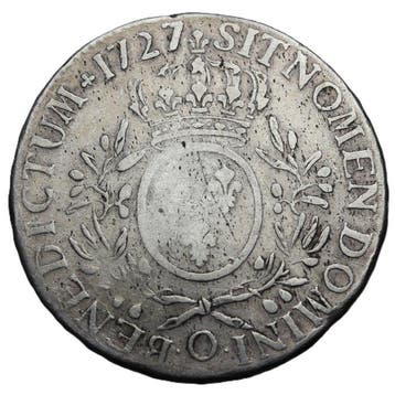 Frankrijk. Louis XV (1715-1774). Ecu 1727-O, Riom (Zonder