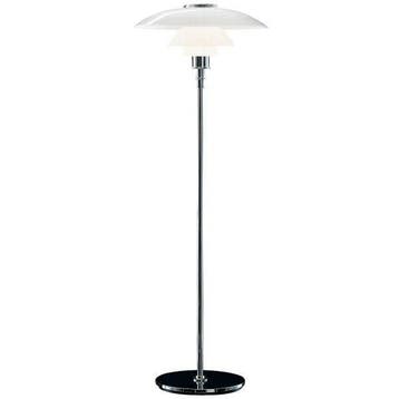 Vloerlamp DPH 3/2 large Chroom glas wit, Maison & Meubles, Lampes | Lampadaires, Verzenden