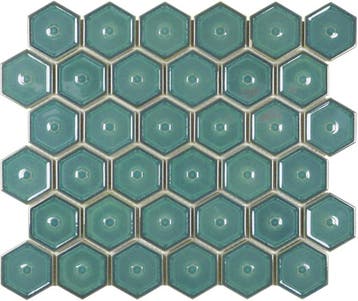 Wand Mozaïek Tegels Factory Hexagon Keramiek Groen - Matj.., Nieuw, Ophalen of Verzenden, 20 tot 40 cm, 10 m² of meer