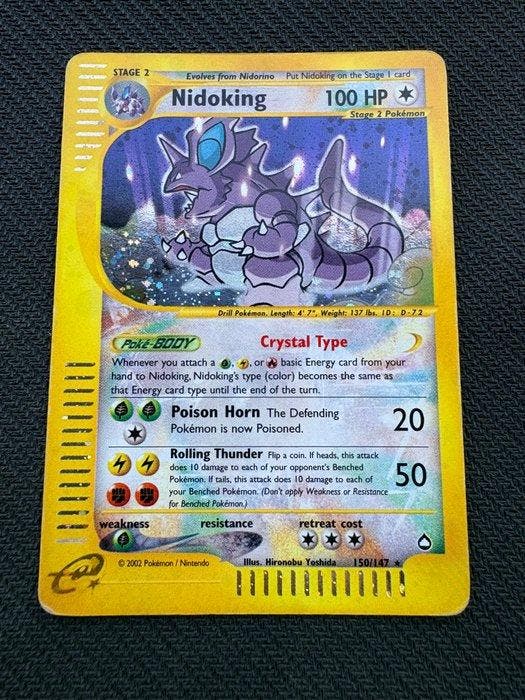Pokémon - 1 Card - Nidoking, Nidoking Crystal Type Aquapolis, Hobby & Loisirs créatifs, Jeux de cartes à collectionner | Pokémon