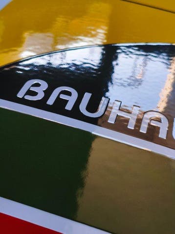 Bauhaus - enamel sign BAUHAUS Zug train Emailschild Emaille