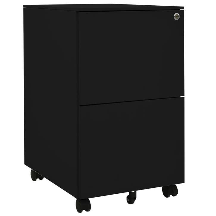 vidaXL Ladeblok verrijdbaar 39x45x67 cm staal zwart, Huis en Inrichting, Kasten | Overige, Nieuw, Verzenden