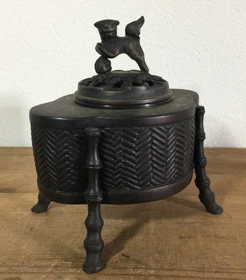Japanese - Japanese Bronze Incense Burner (Koro) with Shishi, Antiquités & Art