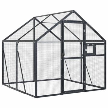 vidaXL Volière 1,79x2x1,85 m aluminium antracietkleurig, Verzenden, Nieuw