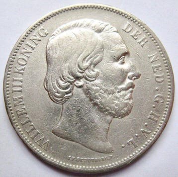 Nederland. Willem III. 2 1/2 Gulden 1866 (Zonder