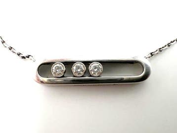 Messika - Halsketting - MOVE - 18 karaat Witgoud - 0.15ct., Nieuw