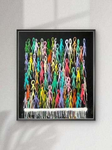 Nuno Barbedo (1983) - Walk together (XL Size Painting), Antiek en Kunst