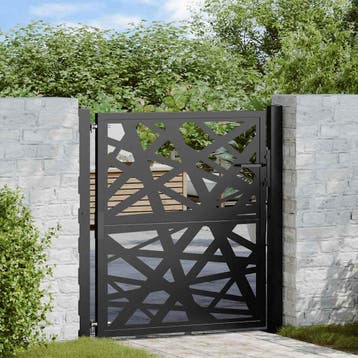 vidaXL Poort met lichtontwerp 100x100 cm staal zwart, Verzenden