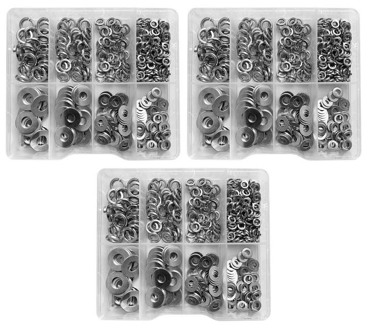 Set van 1125 ringen in kunststof assortimentsdoosjes, Doe-het-zelf en Bouw, Gereedschap | Overige machines, Nieuw, Verzenden