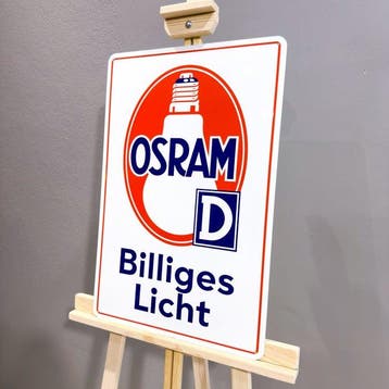 Osram Lumière bon marché vintage enseigne – 60x40 cm – Cuite