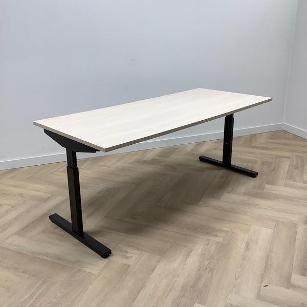 Refurbished bureau, 180x80 cm, Licht eiken - zwart, Maison & Meubles, Bureaux