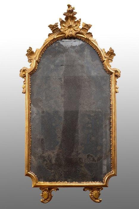 Miroir mural - Bois - Miroir ancien, Antiek en Kunst, Antiek | Meubels | Stoelen en Sofa's