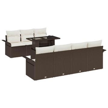 vidaXL Tuinbank Set 8 st Bruin [Synthetisch]: Poly Riet, Verzenden, Nieuw