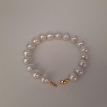 Zonder minimumprijs - Armband - 18 karaat Geel goud Parel -
