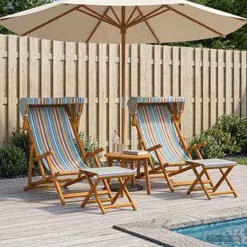 vidaXL Ligstoel 4 st 3 Positie massief eucalyptushout, Tuin en Terras, Verzenden, Nieuw
