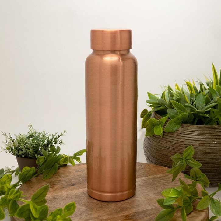Puur koperen waterfles glad ± 750 ml (260 gr), Sports & Fitness, Produits de santé, Wellness & Bien-être, Enlèvement ou Envoi
