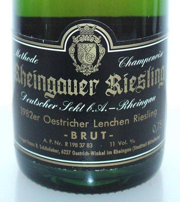 1982 Schönleber, Oestricher Lenchen Riesling Sekt Brut -, Nieuw